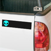 Aqua Alien Head Bumpersticker (Op Truck)