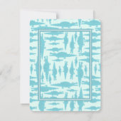 Aqua Alligator Motif bébé garçon douche Invitation (Dos)