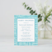 Aqua Alligator Pattern Baby Boy Shower Invitations Kaart (Staand voorkant)