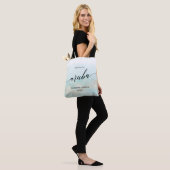 Aqua and Gold Beach Aruba Weddenschap Welkom Draagtas (Op model)