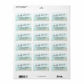 Aqua and Gold Waterverf Beach Wedding Etiket (Full Sheet)