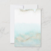 Aqua and Gold Waterverf in Lieu Favors Kaart (Achterkant)