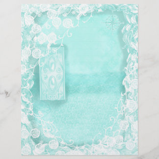 Aqua and Lace Junk Journal Briefhoofd