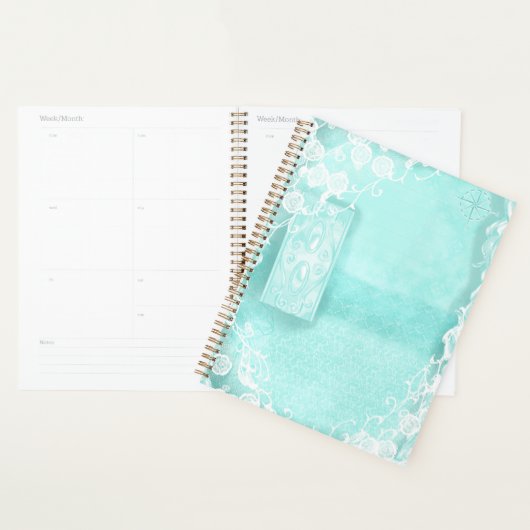 Aqua and Lace Junk Journal Style (Devant avec enveloppe)
