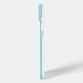 Aqua and White Monogrammed Stripes Case-Mate iPhone Case (Achterkant / Links)