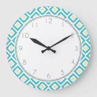 Aqua and Yellow Diamond Ikat Pattern