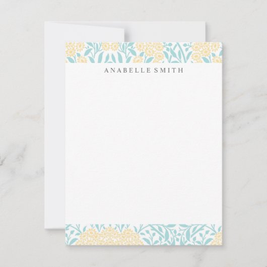 Aqua and Yellow Floral Damask Pattern (Voorkant)