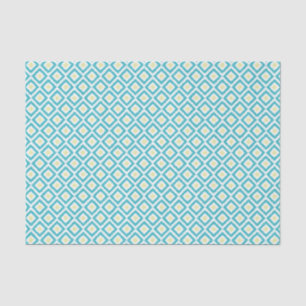 Aqua and Yellow Ikat Diamonds Pattern Tissuepapier