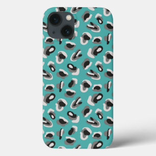 Aqua Animal Print/Camo iPhone 13 Hoesje