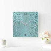 Aqua Antiek Damaskast Vierkante Klok (Huis)