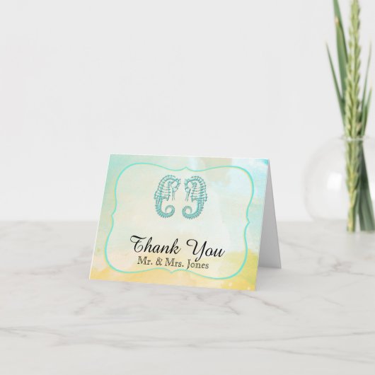 Aqua Aquarelle Mariage Merci (Devant)