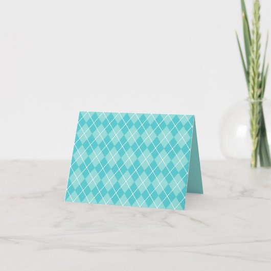 Aqua Argyle Bedankkaart (Voorkant)
