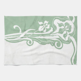 Aqua art deco-papier theedoek