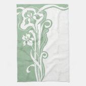 Aqua art deco-papier theedoek (Verticaal)