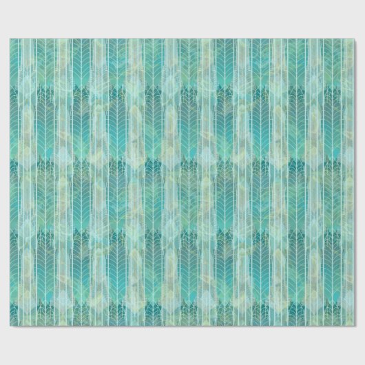 Aqua Art Deco Scène met echo's van Gatsby Cadeaupapier (Vlak)