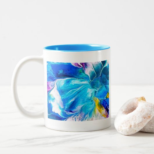 Aqua Art Design Coffee Mug (Avec donut)