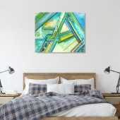 Aqua Art Moderne Imprimantes en toile colorée Abst (Insitu(Chambre))