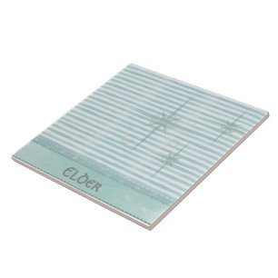 Aqua Atomic Star Mid-Century Mod Keramische Tegel Tegeltje