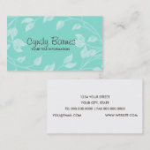 Aqua avec Carte de visite Feuille blanc (Devant / Derrière)
