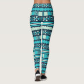 Aqua Aztec Tribal Leggings (Achterkant)