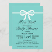 Aqua Baby shower Uitnodiging (Voorkant / Achterkant)