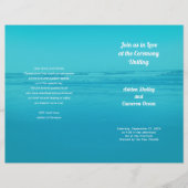 Aqua Beach Ceremony Folded Wedding Program (Voorkant)