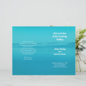 Aqua Beach Ceremony Folded Wedding Program (Staand voorkant)
