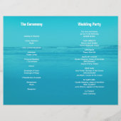 Aqua Beach Ceremony Folded Wedding Program (Achterkant)