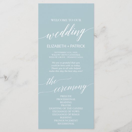 Aqua Beach Coördinaat Trouwprogramma Programma (Voorkant)