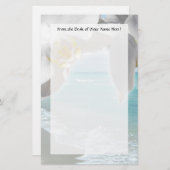 Aqua Beach Orchid Briefpapier (Voorkant / Achterkant)