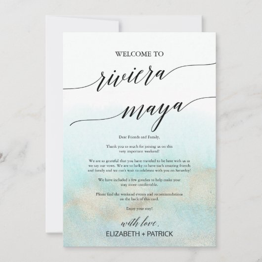 Aqua Beach Riviera Maya Welkomstbrief & reisroute (Voorkant)