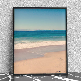 Aqua Beach Scene Poster