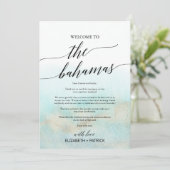 Aqua Beach The Bahamas Welcome Letter & Itinerary (Staand voorkant)