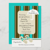Aqua Beach Thème Nuptiale Douche Invitation (Devant / Derrière)