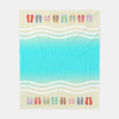 Aqua Beach Waves Zomersandalen Fleece Deken (Voorkant)