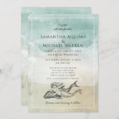 Aqua Beach Wedding Invitation (Devant / Derrière)