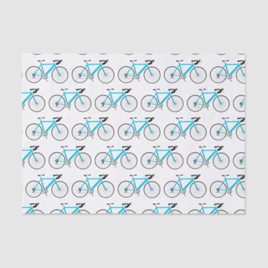 Aqua Bicycle op White Tissue Paper Tissuepapier (Voorkant)