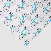 Aqua Bicycle op White Tissue Paper Tissuepapier (Detail)