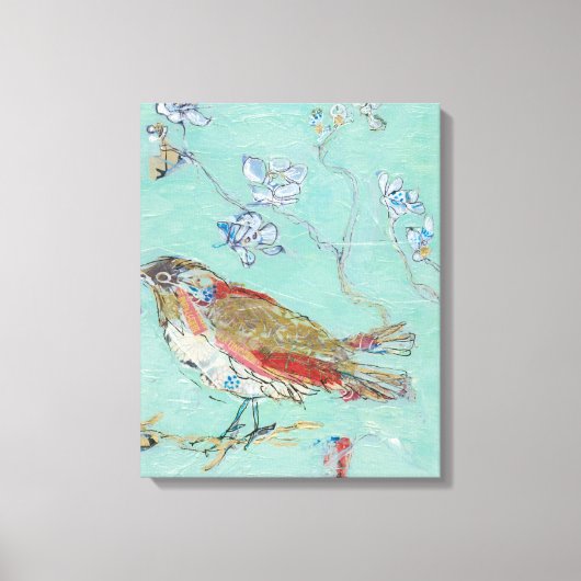 Aqua Bird Canvas Afdruk (Voorkant)
