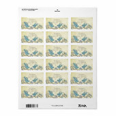  Aqua Birds Hot Pink & Aqua Flower Labels (Full Sheet)