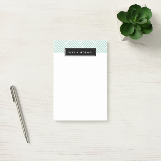 Aqua & Black Chevron Pattern Post-it® Notes (Kantoor)