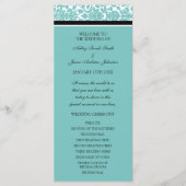 Aqua Black Damask Wedding Program Programma (Voorkant)