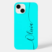 Aqua Black Elegant Calligraphy Script Name Case-Mate iPhone Case (Achterkant)