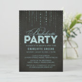 Aqua & Black Glitter Kijk Bachelorette Party Kaart (Staand voorkant)