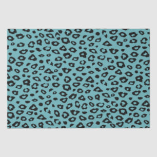 Aqua Black Leopard Print Tissuepapier