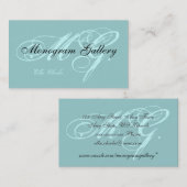  Aqua Black Monogram Visitekaartje (Voorkant / Achterkant)