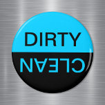 Aqua Black Sirty Magnet<br><div class="desc">Un demi-noir simple et la moitié de la couleur de votre choix design. Changez les couleurs pour créer votre propre design "sale-propre" pour le lave-vaisselle.</div>
