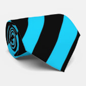 Aqua Black Striped Stropdas (Opgerold)