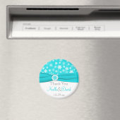 Aqua, Blanc, Gris Snowflakes Wedding Favor Magnet (In Situ (Lave-vaisselle))