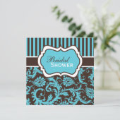 Aqua, blanc, invitation Brown de Fête de la mariée (Debout devant)